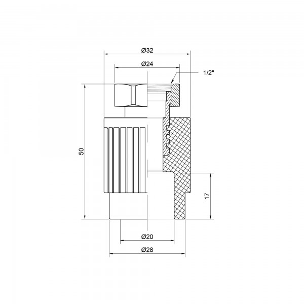 Муфта PPR Alfa Plast з накидною гайкою 20х1/2" ВР