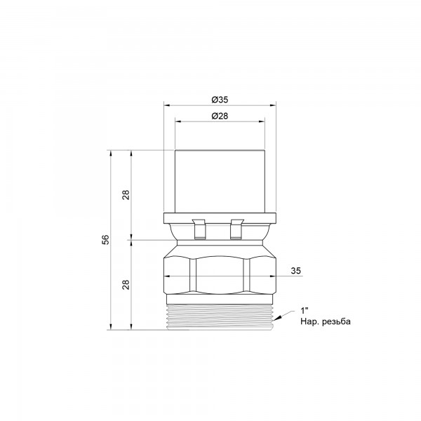 Переходник пресс Icma 26х1" НР №402