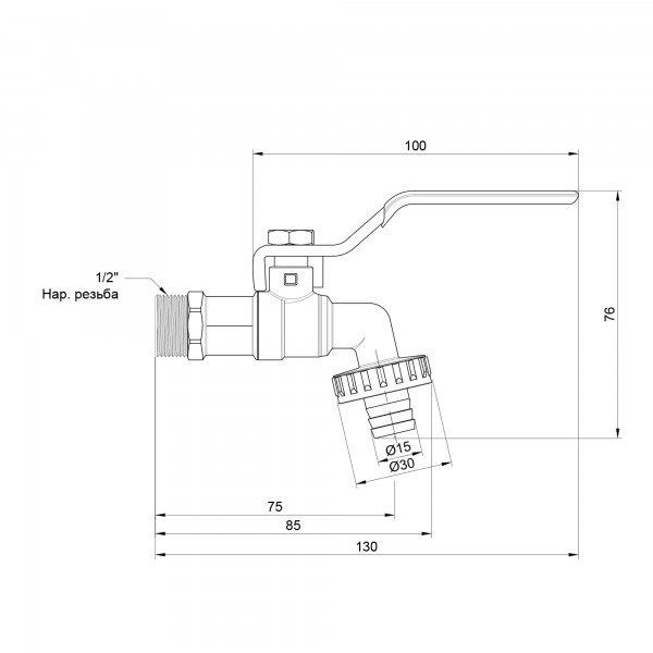 Кран поливочный Valve 1/2" НР SV140W15