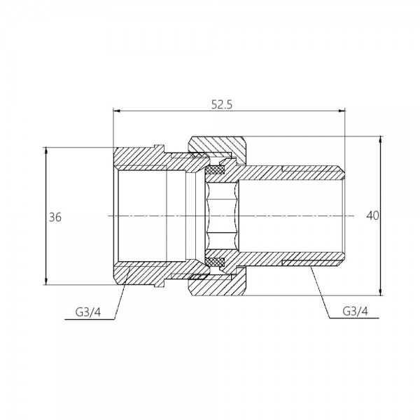 Сгон "Американка" SD Forte 3/4" прямой SF190W20