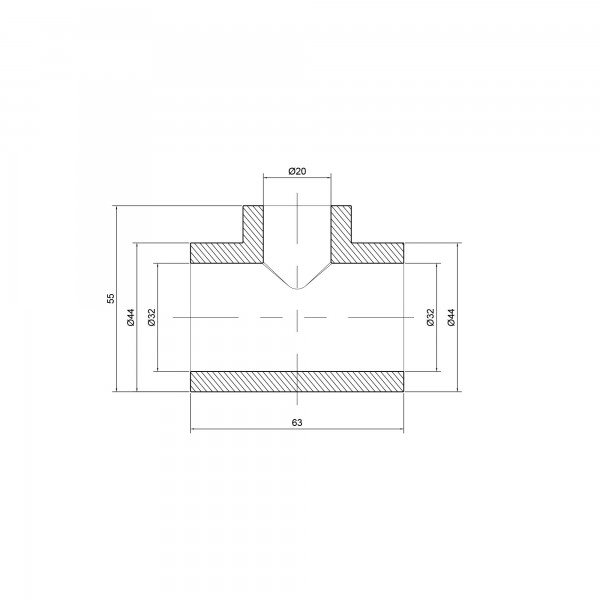 Тройник PPR Alfa Plast 32х20х32