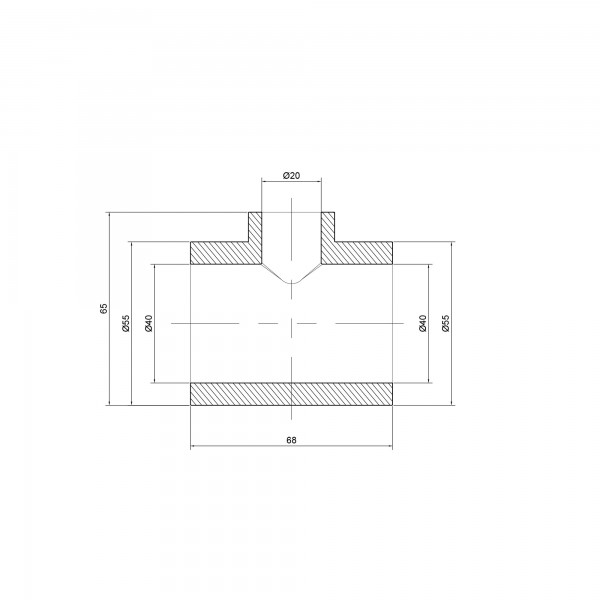 Тройник PPR Alfa Plast 40х20х40