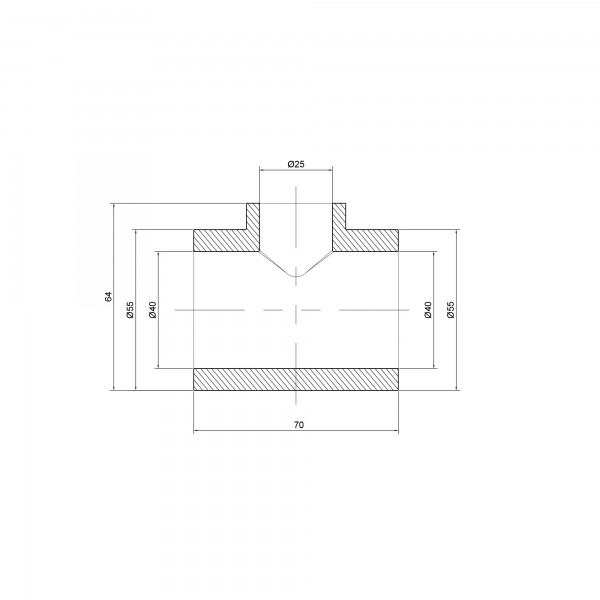 Тройник PPR Alfa Plast 40х25х40