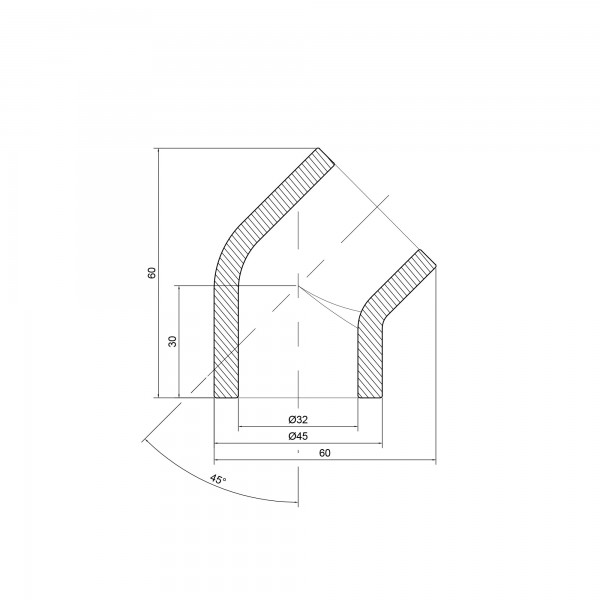 Уголок PPR Alfa Plast 32, 45°