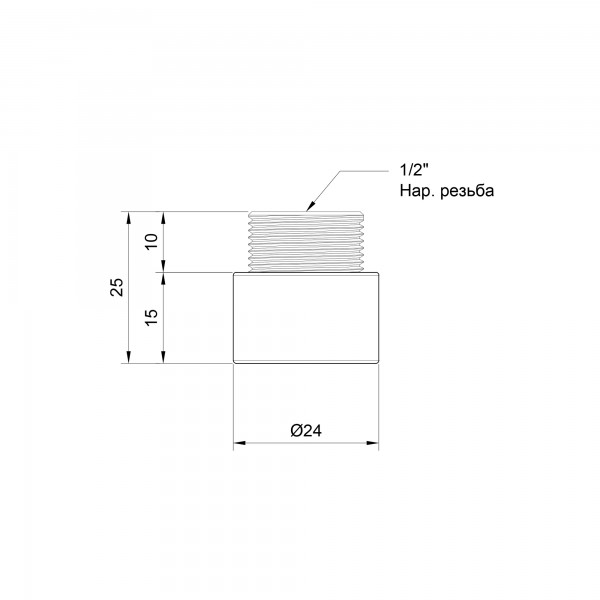 Подовжувач SD Plus 15х1/2" хром SD1301515