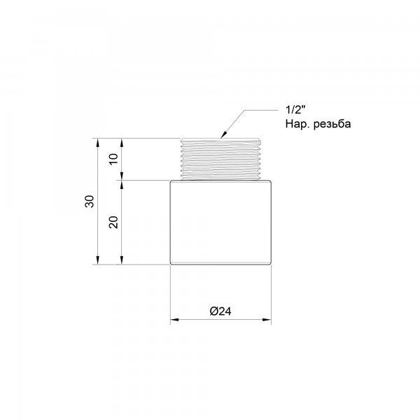 Подовжувач SD Plus 20х1/2" хром SD1301520
