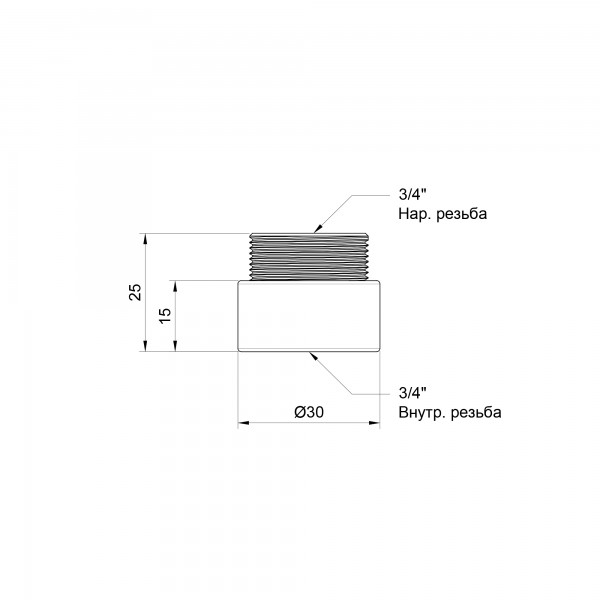 Удлинитель SD Plus 15х3/4" хром SD1302015
