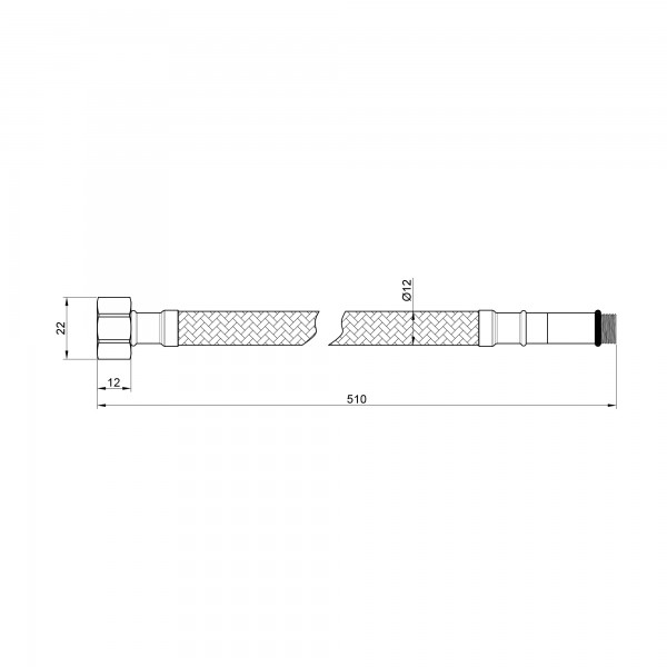 Гибкая подводка для воды SD Plus М10 50 см (пара) SD396W50