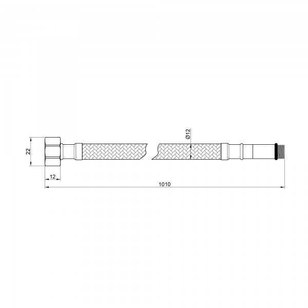 Гибкая подводка для воды SD Plus М10 100 см (пара) SD396W100