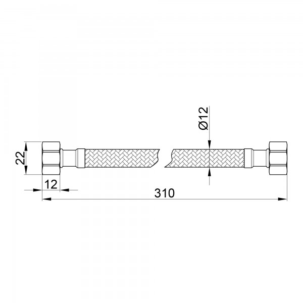 Гибкая подводка для воды SD Plus 30 см ГГ SD397W30