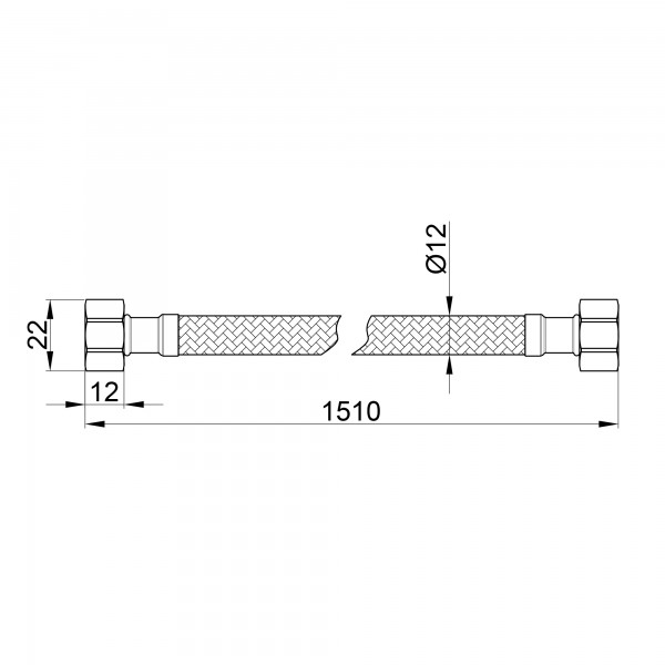 Гибкая подводка для воды SD Plus 150 см ГГ SD397W150