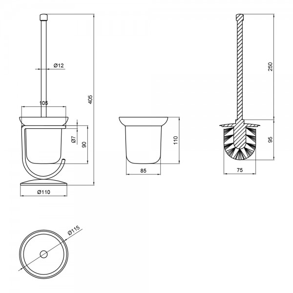 Ершик для унитаза Lidz (CRG) 121.05.03