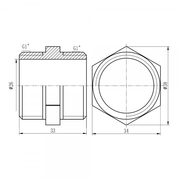 Ніпель посилений SD Forte 1" SF35825R