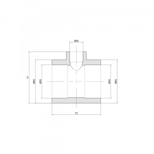 Тройник PPR Thermo Alliance 50х20х50