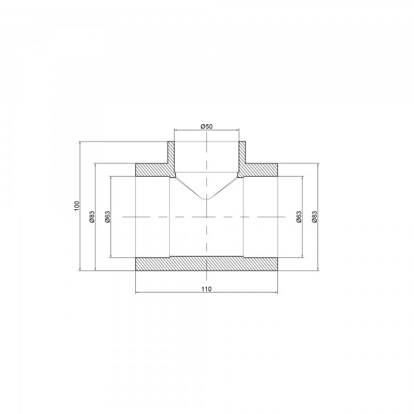 Тройник PPR Thermo Alliance 63х50х63