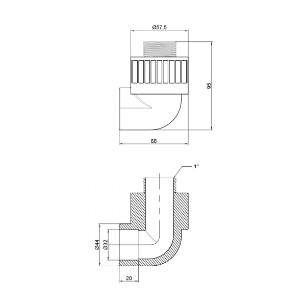 Уголок PPR Thermo Alliance 32х1" НР