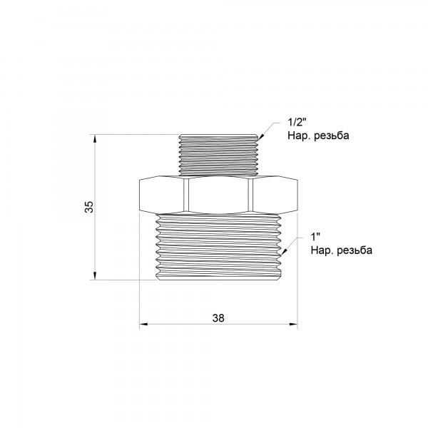 Ніпель Icma 1/2"х1" ЗР №1211