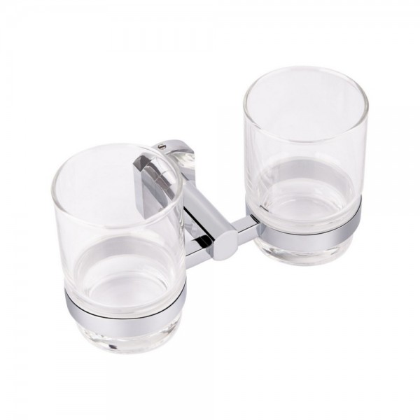 Склянка з тримачем Qtap Liberty настінна подвійна QTLIBCRM1155 Chrome