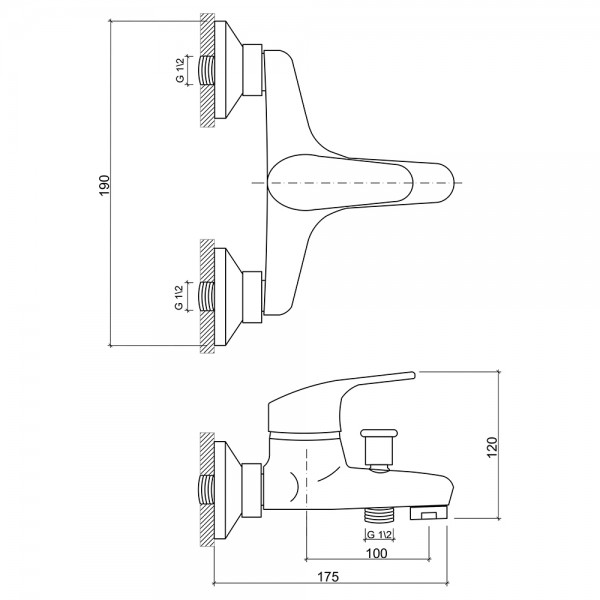 Змішувач для ванни Brinex 36W 006 ABS пластик