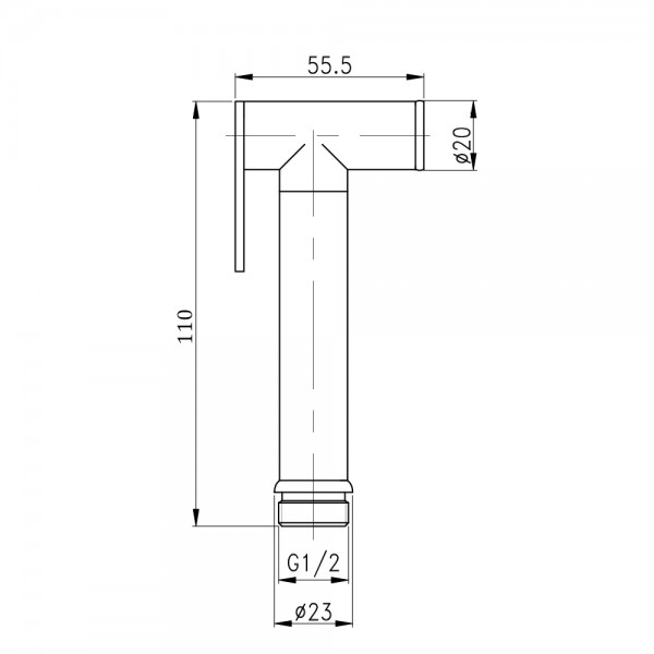 Лійка для гігієнічного душу Qtap Rucni округла QTCRMB020 Chrome (Bidet)