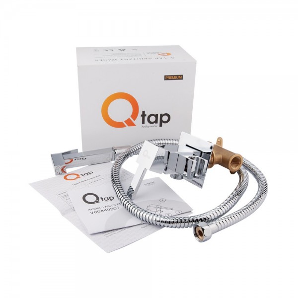 Набор для гігієнічного душу Qtap Inspai-Varius прямокутний QTINSVARCRMV00440201 Chrome