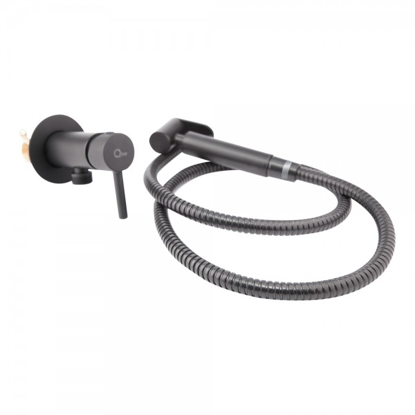 Набор для гігієнічного душу Qtap Inspai-Varius округлий QTINSVARBСRV00440001 Black Matt