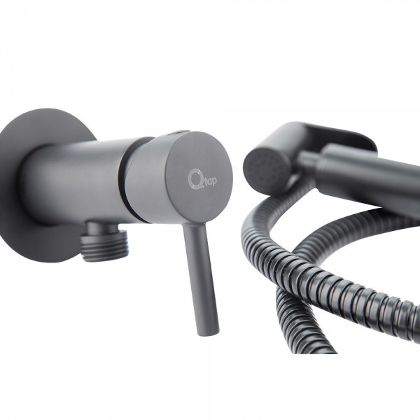 Набор для гігієнічного душу Qtap Inspai-Varius округлий QTINSVARBСRV00440001 Black Matt