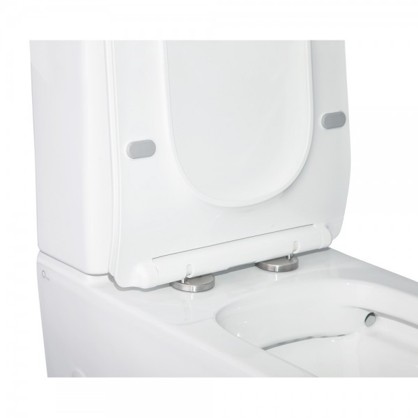 Унітаз-компакт Qtap Crow безобідковий з сідінням Soft-close QT05222170W