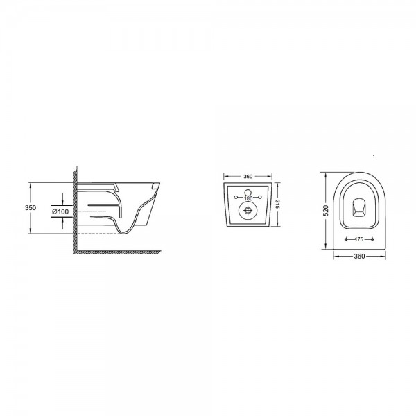 Унітаз підвісний Qtap Jay безобідковий з сідінням Soft-close QT07335176W