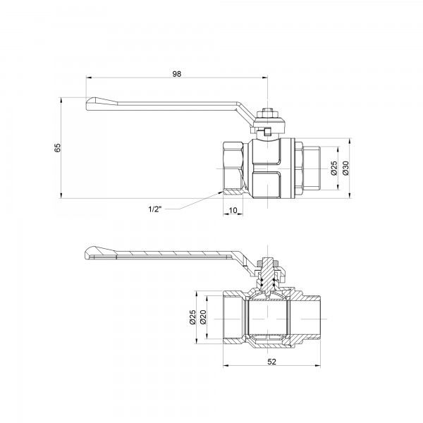 Кран шаровой Icma 1/2" прямой №350