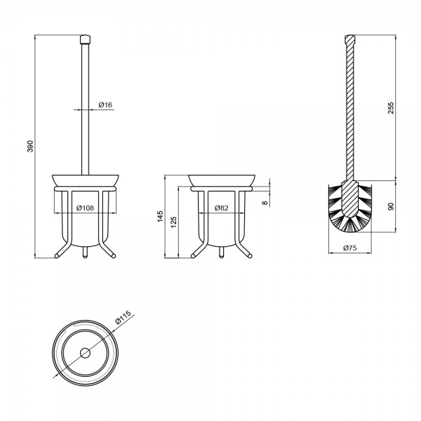 Ершик для унитаза Lidz (CRG) 121.05.04