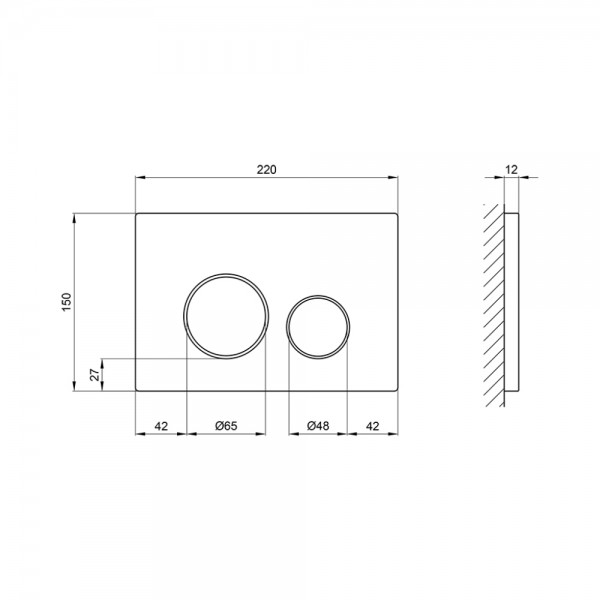 Панель змиву для унітаза Qtap Nest QT0111M11111SAT