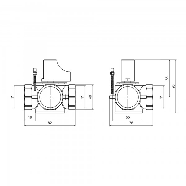 Клапан трехходовой SD Forte 1" ВР ручной SF363W25
