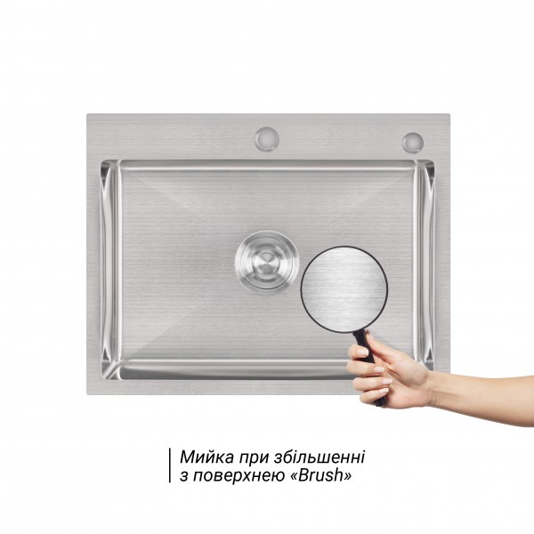 Набір 2 в 1 Lidz кухонна мийка H5845 3.0/1.0 мм Brush + дозатор для миючого засобу