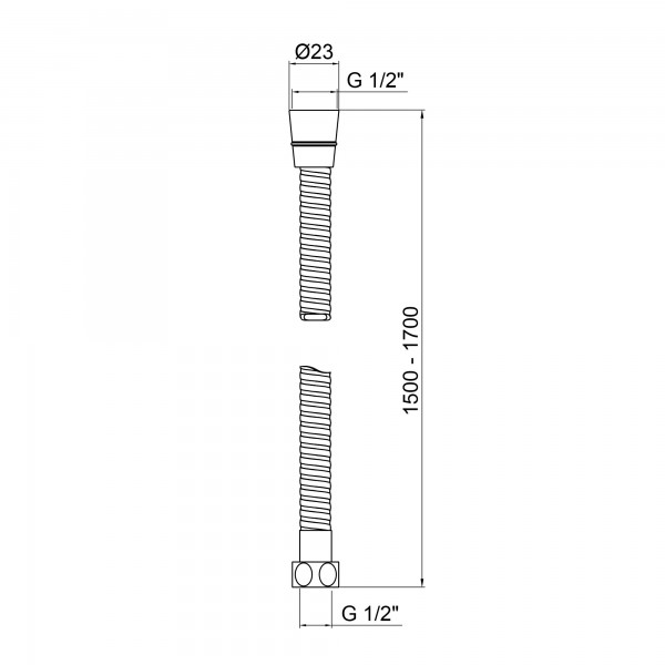 Шланг Lidz Niagara 06 1,5-1,7 м LDNIA06CRM35454 Chrome