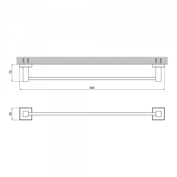 Тримач для рушника Qtap Crow 590 мм QTDRZAK7201103B Black (Držák)