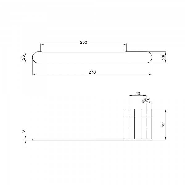 Тримач для рушника Qtap Scorpio 278 мм QTDRZAK7102103C Chrome (Držák)