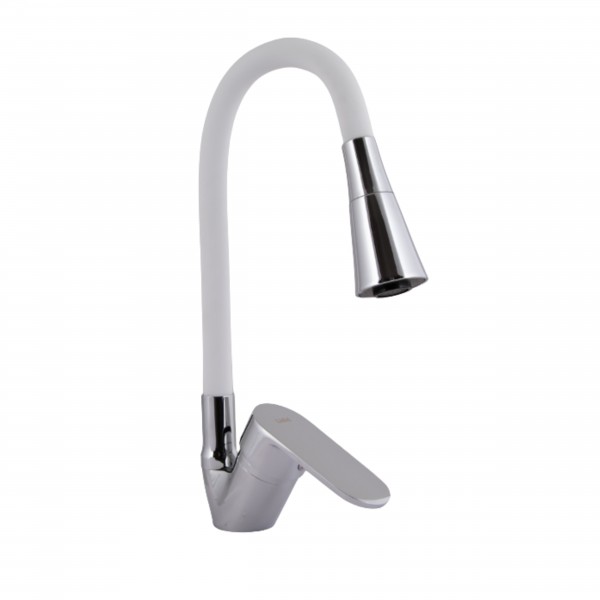 Смеситель для кухни с гибким изливом Lidz Tani 008F3 LDTAN008F3WCR37037 White / Chrome