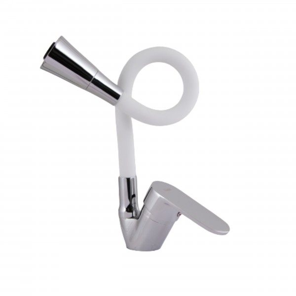 Смеситель для кухни с гибким изливом Lidz Tani 008F3 LDTAN008F3WCR37037 White / Chrome
