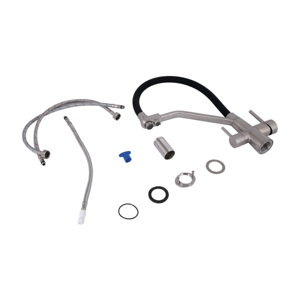 Смеситель для кухни с гибким изливом с подключением для питьевой воды Lidz Aria 020F3 LDARI020F3BNK37647 BNK