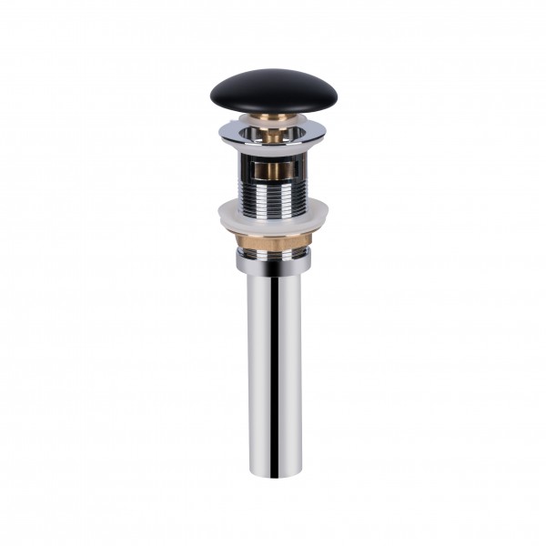 Донний клапан для раковини Qtap PU03O 70х70х227.5 Matt black з переливом