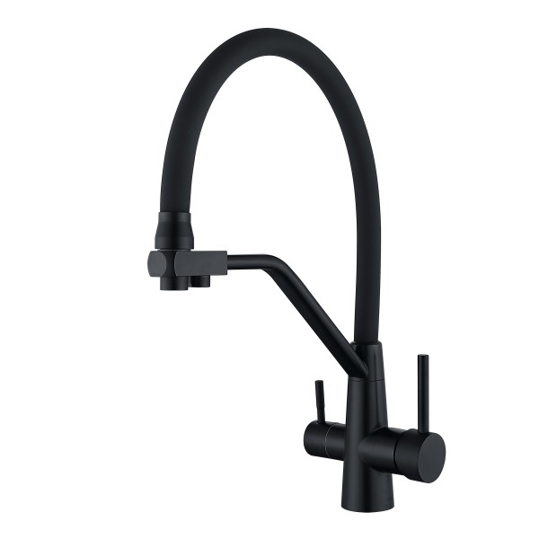 Смеситель для кухни с гибким изливом с подключением к фильтру Lidz Aria 020F3 LDARI020F3BLA39212 BLA