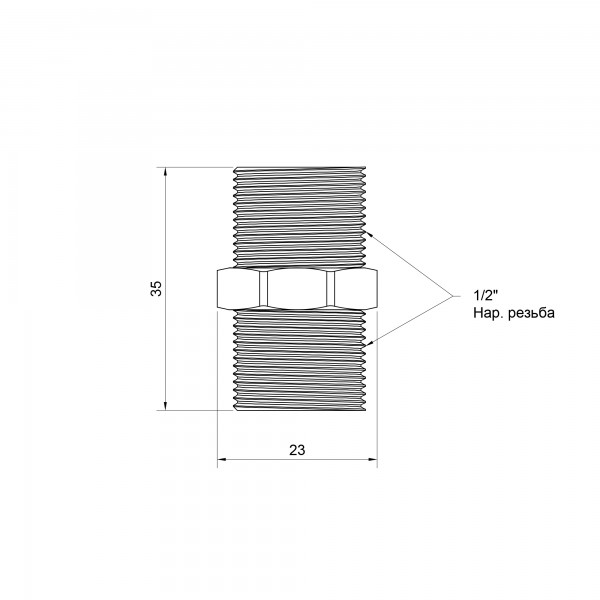 Ниппель SD Plus 1/2" НР SD4071515L
