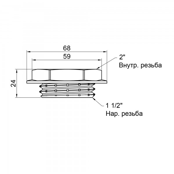 Футорка SD Plus 2"х1 1/2" НВ SD4235040