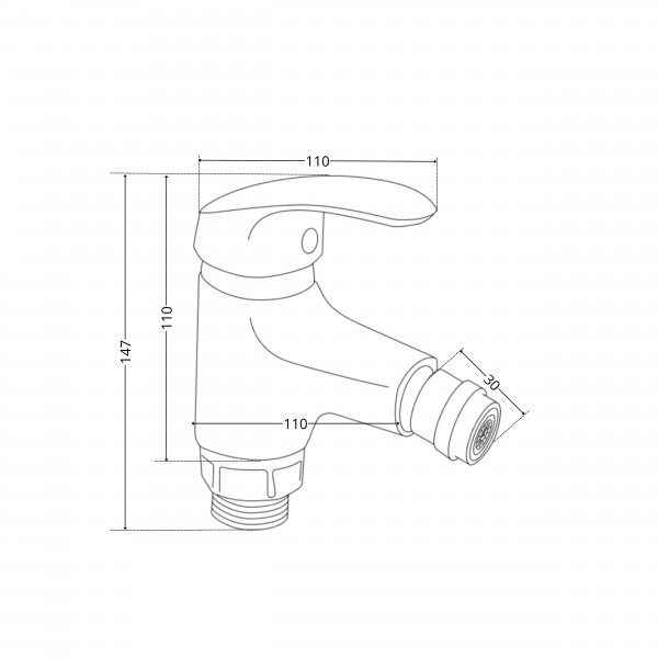 Змішувач для біде Lidz Tani 001AF LDTAN001AFCRM44958 Chrome