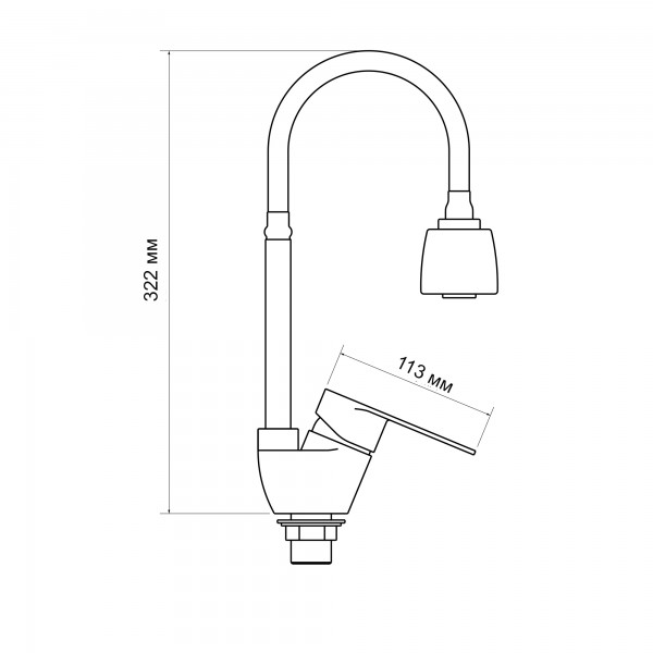 Смеситель для кухни с гибким изливом Lidz Tani 008F4 (k40) LDTAN008F4CRM44972 Chrome