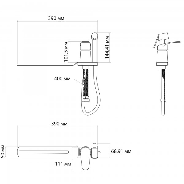 Гигиенический душ с креплением на унитаз Lidz Tani 024 (k40) LDTAN024CRM44974 Chrome