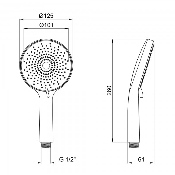 Qtap Rucni Лійка для ручного душу 120 мм округла QTRUCA120R3GRP Graphite Qtap Rucni Лійка для ручного душу 120 мм округла QTRUCA120R3GRP Graphite