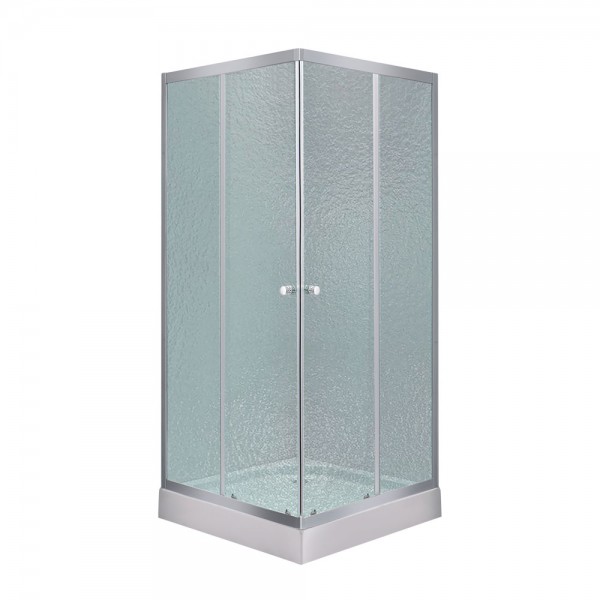 Lidz Wawel SC80x80.SAT.LOW.FR Душова кабіна квадратна, скло Frost 4 мм + Lidz Душовий піддон KAPIELKA ST80x80х14