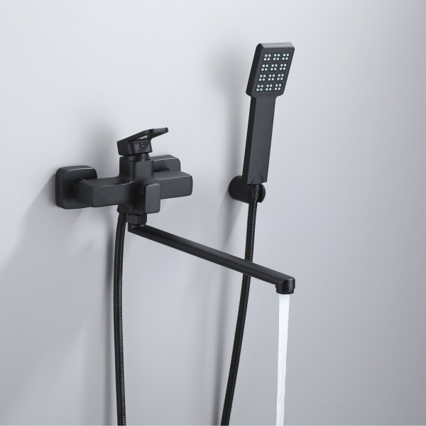 Змішувач для ванни чорний Lidz LDWAW005BLA45394